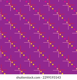 Seamless repeating pattern of crosses and dots