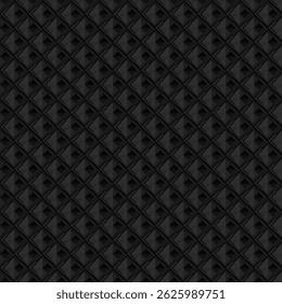 A seamless, repeating pattern of dark black, three-dimensional square pyramids arranged diagonally, creating a textured and slightly raised surface.