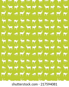 Seamless repeating pattern design with deer silhouettes
