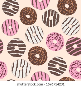 seamless repeating pattern of donuts