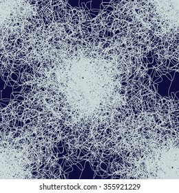 Seamless repeating pattern of entangled lines on on a gray background. Vector illustration.