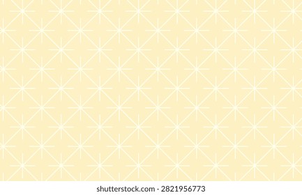 Seamless repeating pattern featuring delicate four-pointed stars arranged in a diamond grid on a warm pastel yellow background. Perfect for wallpaper, fabric, gift wrap, and stationery