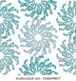 Seamless repeating pattern with floral elements in pastel colors on cream background. Hand drawn fabric, gift wrap, wall art design.