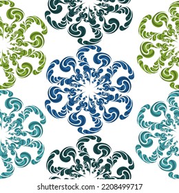 Seamless repeating pattern with floral elements in pastel colors on cream background. Hand drawn fabric, gift wrap, wall art design.