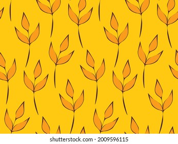 Patrón de flores y plantas que se repiten sin foco. Bonito jardín decorativo de flores silvestres. Hojas botánicas y patrón floral para el diseño. Resumen de fondo de pantalla moderno minimalista. Fondo del vector