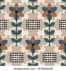 seamless repeating pattern with flowers. vector illustration