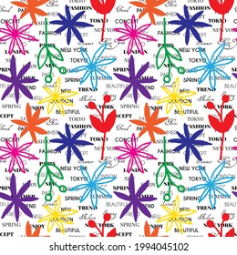 seamless repeating pattern with flowers. vector illustration