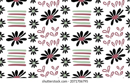 seamless repeating pattern with flowers. vector illustration