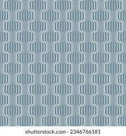 Seamless repeating pattern. Geometric striped ornament. Monochrome linear waves. Modern stylish texture. Decorative vector illustration for fabric, textile, wallpaper, wrapping, and print.