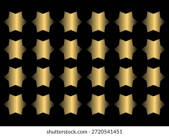 A seamless repeating pattern of golden stars arranged uniformly