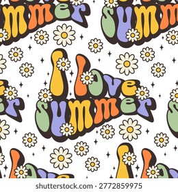Seamless repeating pattern with groovy quote 