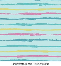 Seamless repeating pattern with hand drawn multicolored uneven stripes with ragged edges for surface design and other design projects