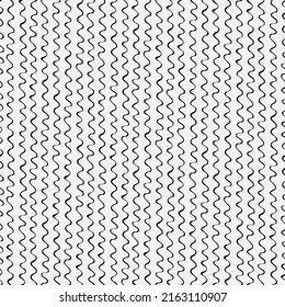 Seamless repeating pattern with hand drawn wavy lines on white background for surface design and other design projects
