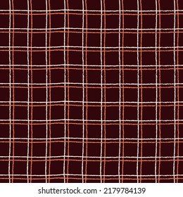 Seamless repeating pattern with hand drawn light curved uneven gridline on dark-colored background for wrapping paper, surface design and other design projects