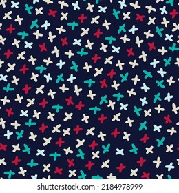 Seamless repeating pattern with hand drawn flakes. For gift wrap, surface design and other design projects