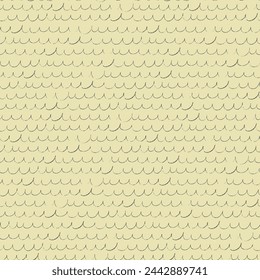 Seamless repeating pattern with hand drawn wavy lines on blue background for surface design and other design projects