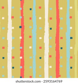 Seamless repeating pattern with hand drawn futuristic abstract bright curved and rounded shapes Y2K bug style, for surface design and other design projects