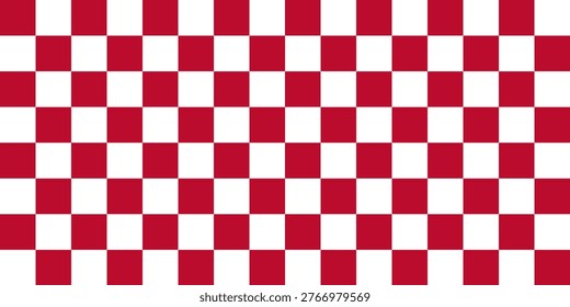 seamless repeating pattern with hand drawn checkerboard in red and white. Christmas red checker