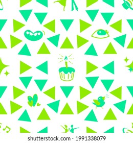 Seamless Repeating Pattern Happy Shapes and Images