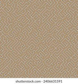 Seamless repeating pattern. Intricate labyrinth design with thick and thin diagonal lines. Abstract geometric background. Retro style design.