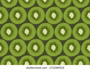 Seamless Repeating Pattern Of Kiwifruit