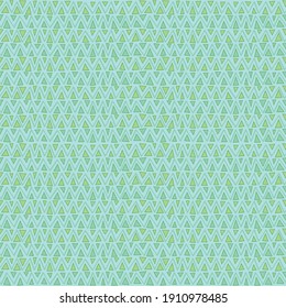 Seamless repeating pattern. Naive, handdrawn borders in light blue and green. Borders of uneven triangles.