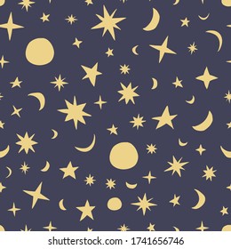 Seamless repeating pattern of night sky