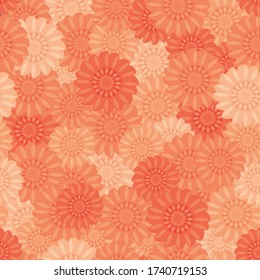 Seamless repeating pattern of orange flowers