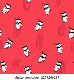 Seamless repeating pattern of plates and cutlery. Crockery knives and forks spoons. Hand drawn contour sketch