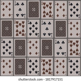 Seamless repeating pattern of playing cards