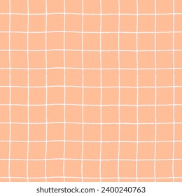 Seamless repeating pattern Red Color of the year Peach Fuzz plaid, waves or polka dots for wrapping paper, surface design and other design projects