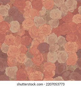 Seamless repeating pattern of roses
