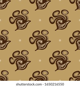
Seamless repeating pattern with silhouettes of stylized Argonaut mollusks. Cretan Minoan motif.
