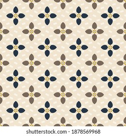 seamless repeating pattern with simple flowers. vector illustration
