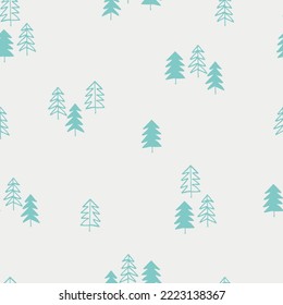 Patrón de repetición sin foco con abetos nevados. Navidad, Año Nuevo, concepto de invierno. Fondo para la envoltura de regalo, el signo de superficie y otros proyectos de diseño