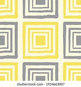 seamless repeating pattern with square shapes in yellow and grey on cream background