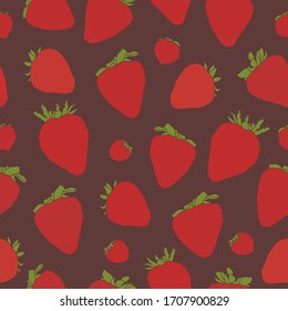  Seamless repeating pattern of strawberries