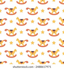 seamless repeating pattern toy horse on dark transparent background with yellow star decoration - Powered by Shutterstock - Get 15% off with code: PIKWIZARD15