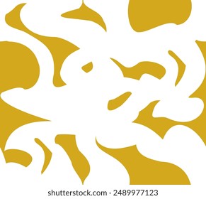 Seamless repeating pattern of transparent waving ribbons on a golden background. Vector.