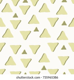Seamless repeating pattern with triangles. Simple abstract wallpaper. Vector pattern design surface with geometric shapes. Top triangular model for your business.