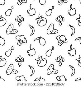 Seamless repeating pattern of vegetables for web sites, wrapping, printing, postcards, web sites, apps