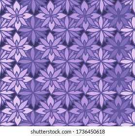 Seamless repeating pattern of violet flowers