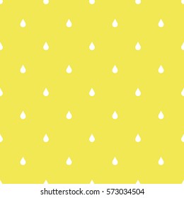  Seamless repeating pattern with white rain drops on a new trends in color primrose yellow background.