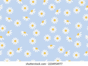 seamless repeating pattern yellow daises pattern hand drawn fabric etc textile 