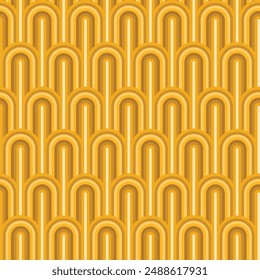 seamless repeating pattern of yellow waves in 3d style