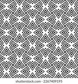 Seamless repeating pattern.Black and 
white pattern  for decor, textile ,fabric,wallpapers and backgrounds.