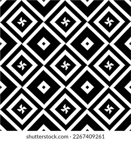 Seamless repeating pattern.Black and 
white pattern  for decor, textile ,fabric, wallpapers and backgrounds.