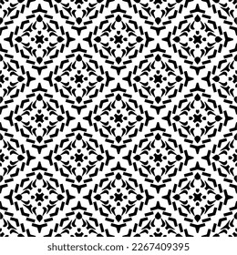 Seamless repeating pattern.Black and 
white pattern  for decor, textile ,fabric,wallpapers and backgrounds.