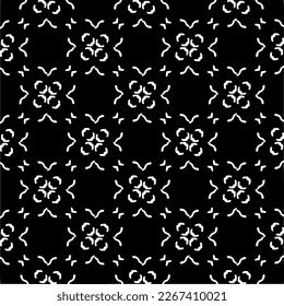 Seamless repeating pattern.Black and 
white pattern  for decor, textile ,fabric,wallpapers and backgrounds.