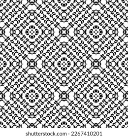 Seamless repeating pattern.Black and 
white pattern  for decor, textile ,fabric,wallpapers and backgrounds.